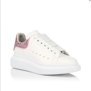ALEXANDER MCQUEEN SNEAKER WHITE ROSE GLITTER 38 (7/12-8/12) NWT